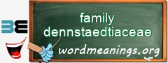 WordMeaning blackboard for family dennstaedtiaceae